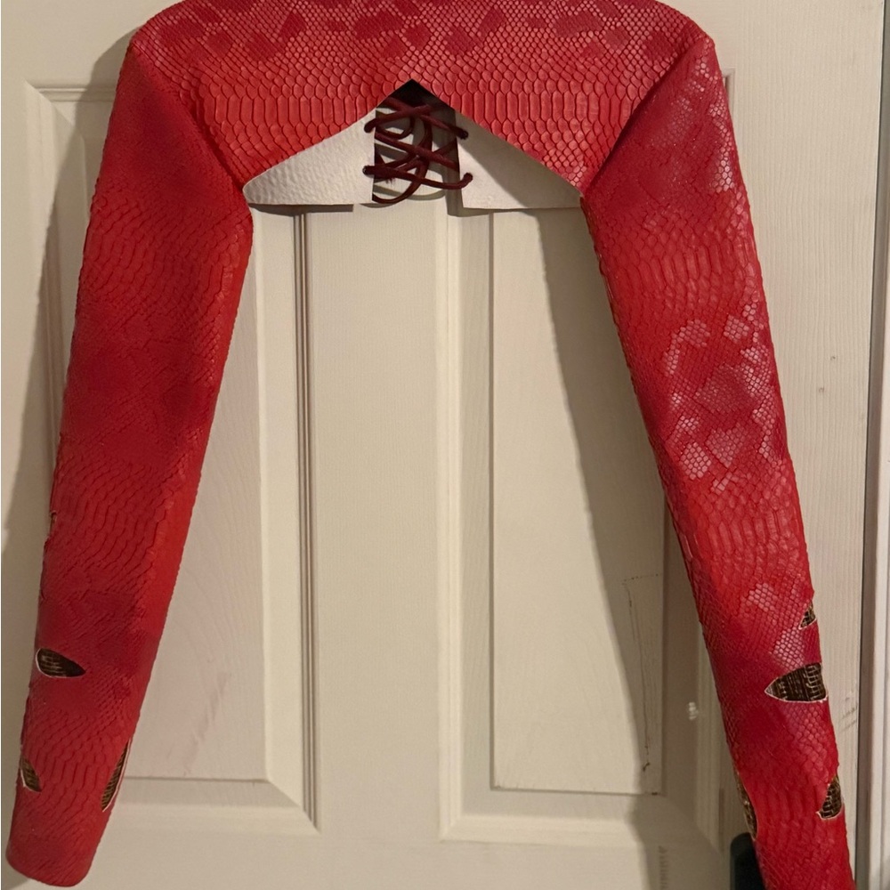 Red Lace-Up Women's Top